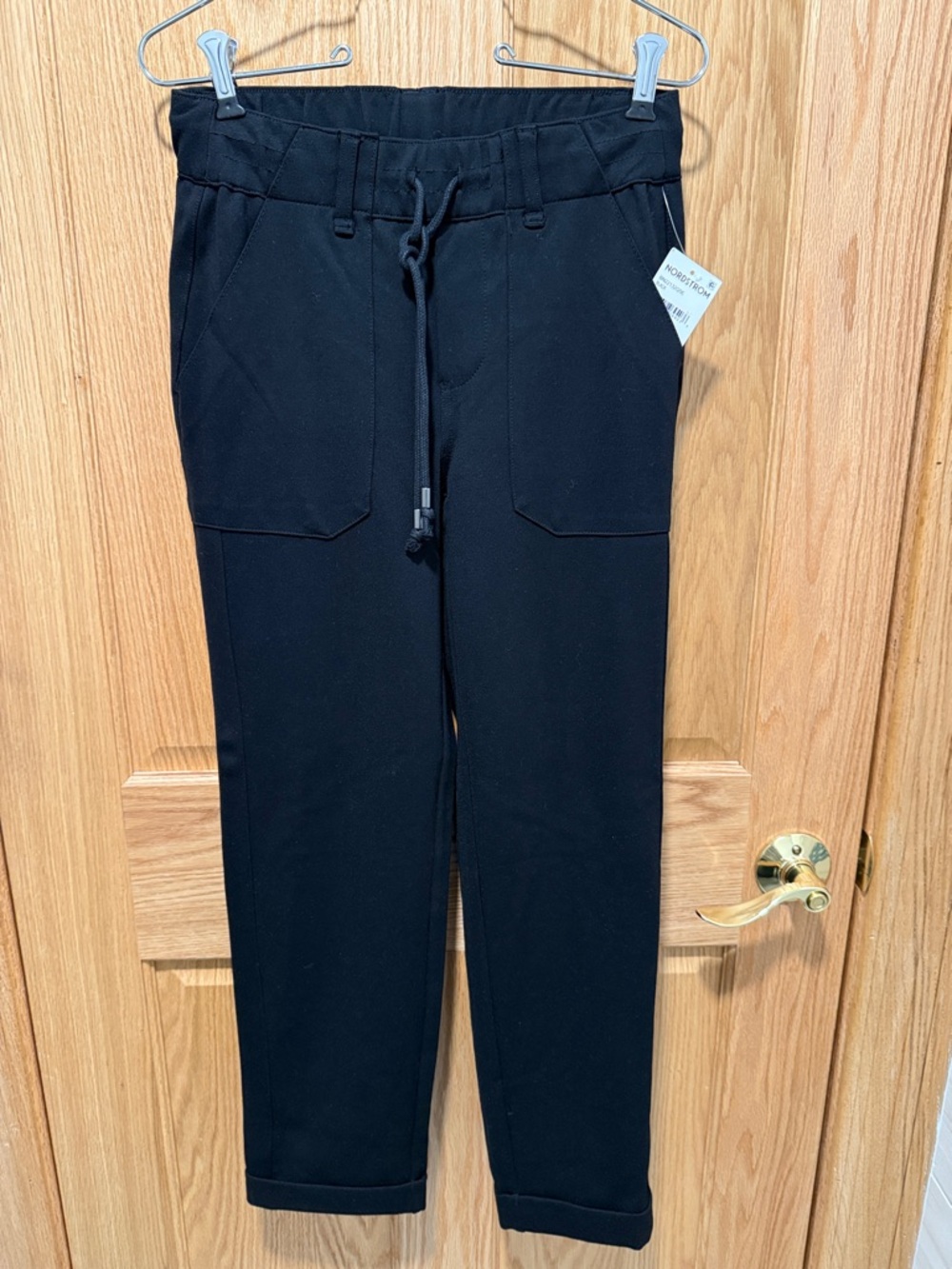 Nordstrom Women Black Drawstring Slacks